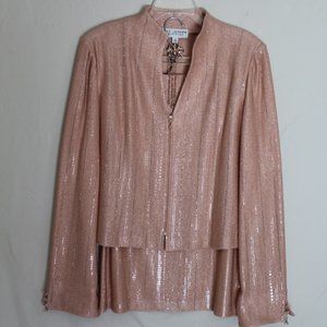 St. John Evening Blush Sparkly Jacket and Skirt (Matching Set)